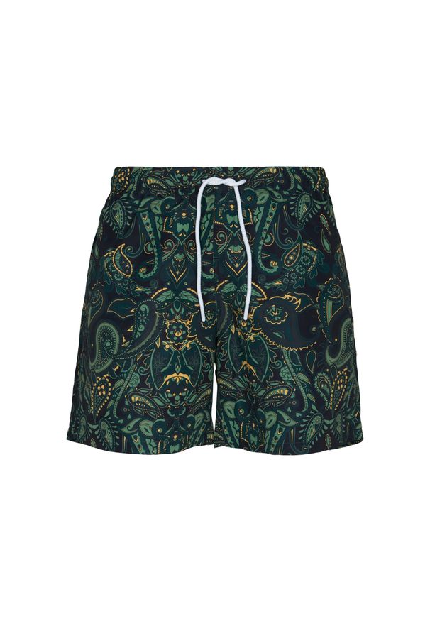 Urban Classics - Szorty Urban Classic w stylu paisley. Kolor: brązowy. Długość: krótkie. Wzór: paisley. Sezon: lato