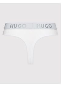 Hugo Stringi Thong Sporty Logo 50469651 Biały. Kolor: biały. Materiał: bawełna
