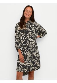 Kaffe Sukienka koszulowa Carmen 10508329 Czarny Loose Fit. Typ kołnierza: typu carmen. Kolor: czarny. Materiał: wiskoza. Typ sukienki: koszulowe #1