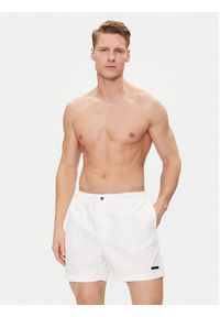 Calvin Klein Swimwear Szorty kąpielowe KM0KM00943 Biały Regular Fit. Kolor: biały. Materiał: syntetyk