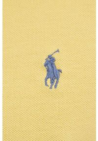 Polo Ralph Lauren polo bawełniane kolor żółty gładki. Typ kołnierza: polo. Kolor: żółty. Materiał: bawełna. Długość: krótkie. Wzór: gładki #4