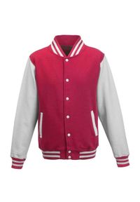 AWDIS - Kurtka Unisex Varsity Dla Dorosłych Z Polibawełny. Kolor: biały, wielokolorowy, różowy