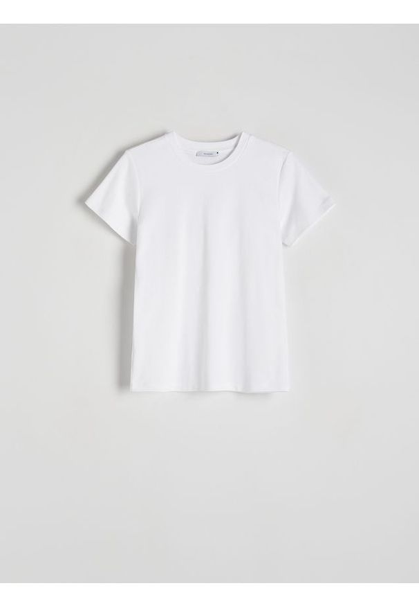 Reserved - Bawełniany t-shirt - biały. Kolor: biały. Materiał: bawełna