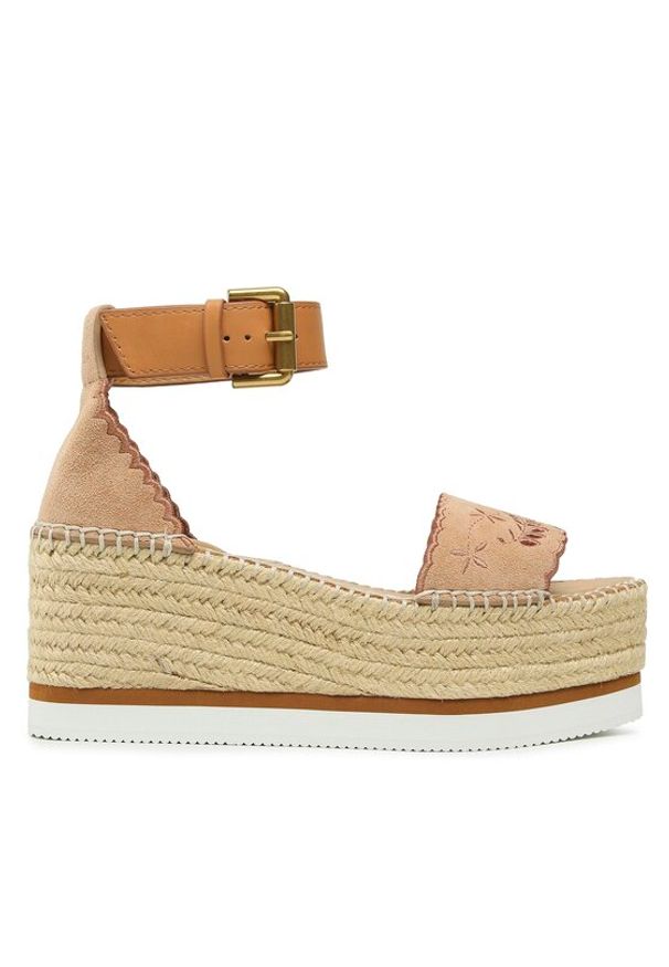 See By Chloé Espadryle SB40116A Różowy. Kolor: różowy. Materiał: skóra, zamsz
