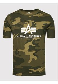 Alpha Industries T-Shirt Basic 100501C Zielony Regular Fit. Kolor: zielony. Materiał: bawełna