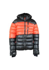 PEAK MOUNTAIN - Dziecięca kurtka puchowa Peak Mountain Ecaptin. Kolor: wielokolorowy, czarny, pomarańczowy. Materiał: puch. Sezon: zima. Sport: narciarstwo #1