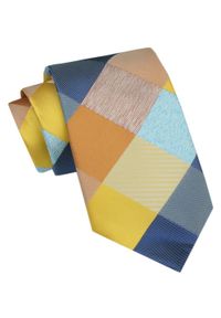 Angelo di Monti - Krawat Męski - Kolorowe Kwadraty. Kolor: wielokolorowy. Materiał: tkanina. Wzór: kolorowy. Styl: wizytowy, elegancki