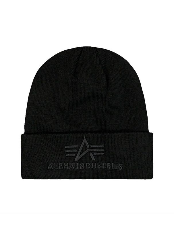 Czapka Alpha Industries 3D Beanie 16891003 - czarna. Kolor: czarny. Materiał: akryl, materiał. Sezon: zima. Styl: klasyczny