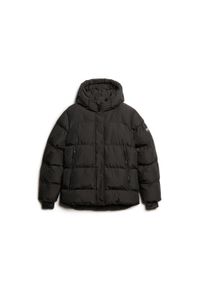 Damska kurtka z kapturem Superdry. Typ kołnierza: kaptur. Kolor: czarny. Materiał: puch. Sezon: zima #1