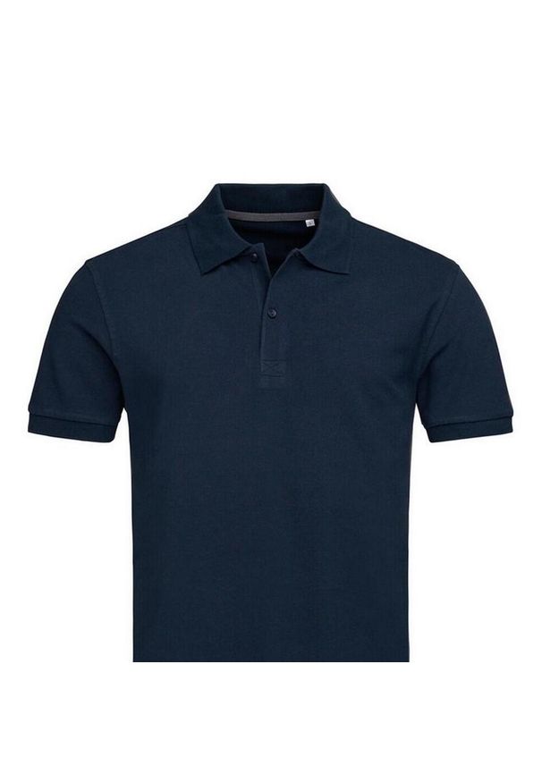 Stedman - Męska Koszulka Polo Henry. Typ kołnierza: polo. Kolor: niebieski