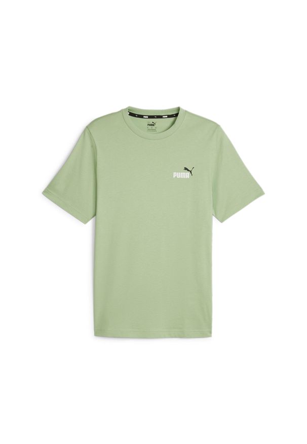 Koszulka Sportowa Męska Puma Ess+ 2 Col Small Logo. Kolor: biały, wielokolorowy, zielony