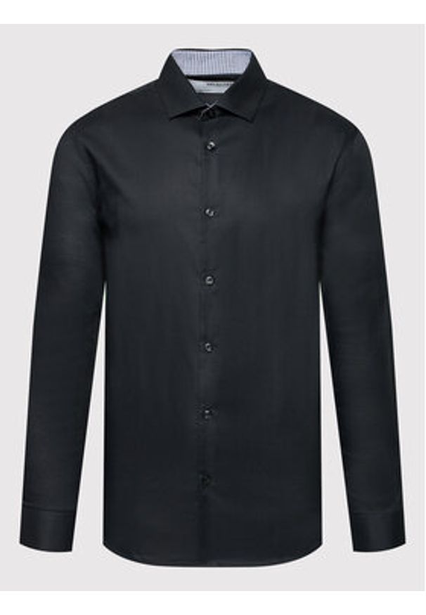 Selected Homme Koszula New Mark 16058640 Czarny Slim Fit. Kolor: czarny. Materiał: bawełna