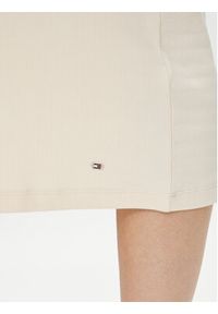 TOMMY HILFIGER - Tommy Hilfiger Sukienka letnia WW0WW41273 Beżowy Slim Fit. Kolor: beżowy. Materiał: bawełna. Sezon: lato