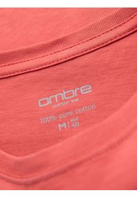 Ombre Clothing - T-shirt męski klasyczny bawełniany BASIC - koralowy V17 OM-TSBS-0236 - XXL. Okazja: na co dzień. Kolor: pomarańczowy. Materiał: bawełna. Styl: klasyczny #7