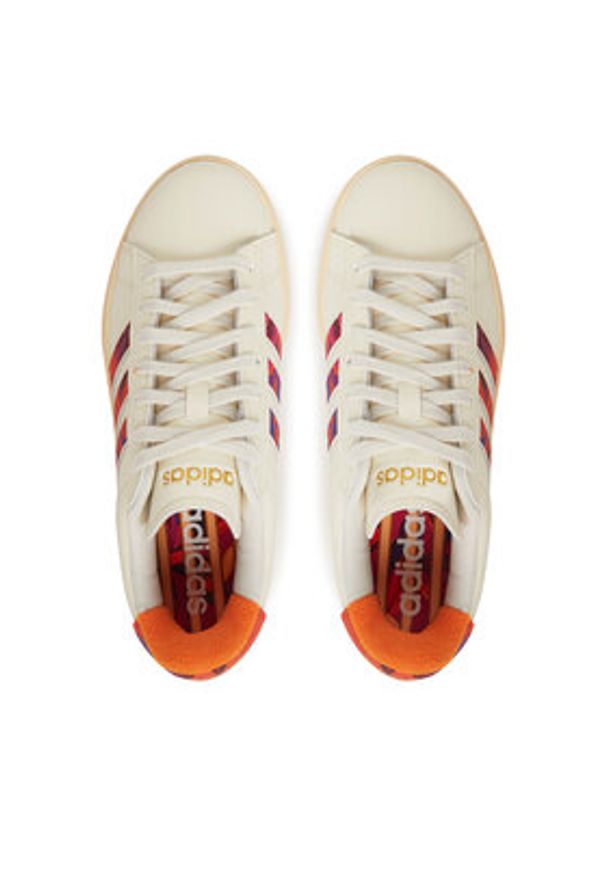 Adidas - adidas Sneakersy Grand Court 2.0 JS2885 Beżowy. Kolor: beżowy. Materiał: skóra