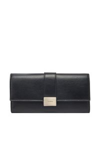 Calvin Klein Duży Portfel Damski Hardware Snap Large Wallet K60K612964 Czarny. Kolor: czarny. Materiał: skóra