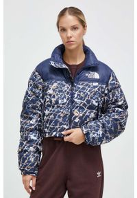 The North Face kurtka puchowa damska kolor granatowy zimowa oversize. Typ kołnierza: kołnierzyk stójkowy. Kolor: niebieski. Materiał: puch. Sezon: zima #1