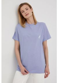 Kangol t-shirt bawełniany kolor fioletowy. Kolor: fioletowy. Materiał: bawełna