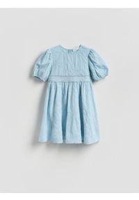 Reserved - Sukienka z cekinami - jasnoniebieski. Kolor: niebieski. Materiał: tkanina, bawełna #1