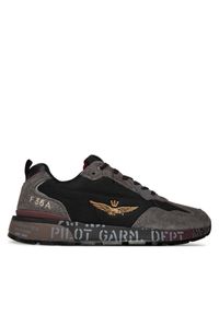 Sneakersy Aeronautica Militare. Kolor: czarny