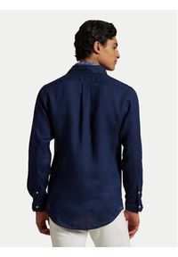 Polo Ralph Lauren Koszula 710968915007 Granatowy Slim Fit. Typ kołnierza: polo. Kolor: niebieski. Materiał: len #3