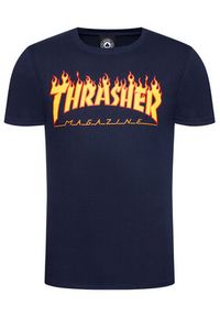 Thrasher T-Shirt Flame Granatowy Regular Fit. Kolor: niebieski. Materiał: bawełna #2