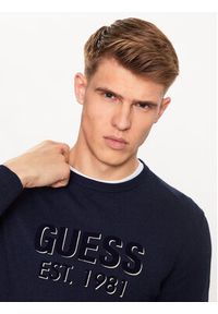 Guess Sweter Virgil M3YR03 Z3052 Granatowy Regular Fit. Kolor: niebieski. Materiał: syntetyk