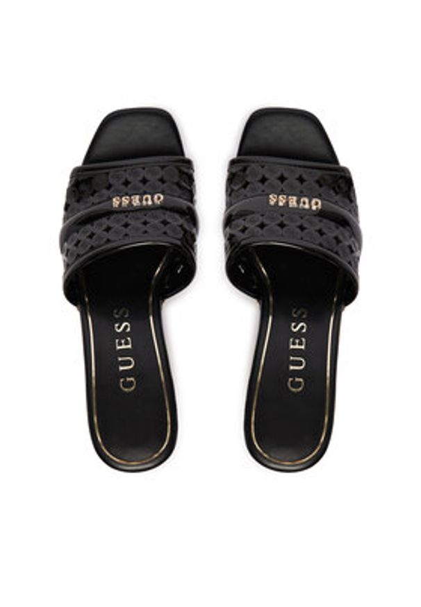 Guess Klapki FLJQUI PAF04 Czarny. Kolor: czarny. Materiał: skóra