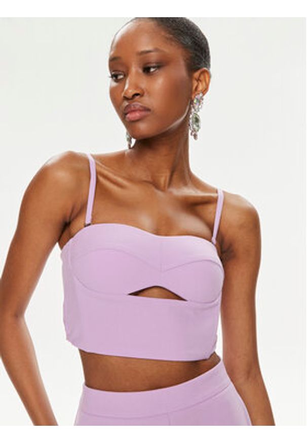 Patrizia Pepe Top 2C1545/A049-M495 Fioletowy Regular Fit. Kolor: fioletowy. Materiał: syntetyk