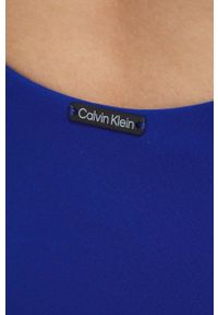Calvin Klein jednoczęściowy strój kąpielowy kolor granatowy lekko usztywniona miseczka. Kolor: niebieski. Materiał: włókno, materiał #5