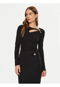 Guess Bluzka W5RP12 KAQL2 Czarny Regular Fit. Kolor: czarny. Materiał: syntetyk