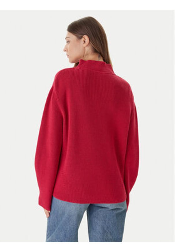 Tommy Jeans Sweter Badge DW0DW21676 Różowy Relaxed Fit. Kolor: różowy. Materiał: bawełna