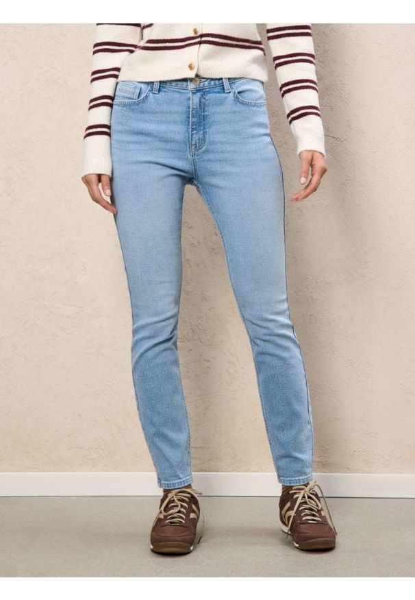 Sinsay - Spodnie jeansowe skinny - niebieski. Kolor: niebieski