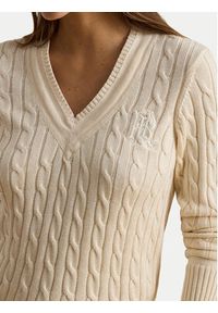 Lauren Ralph Lauren - LAUREN RALPH LAUREN Sweter 200888795011 Kremowy Relaxed Fit. Kolor: kremowy. Materiał: bawełna #2