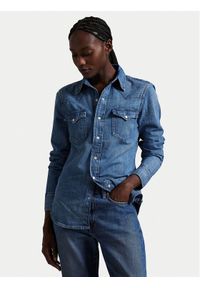 Polo Ralph Lauren Koszula jeansowa 211969402001 Granatowy Slim Fit. Typ kołnierza: polo. Kolor: niebieski. Materiał: bawełna