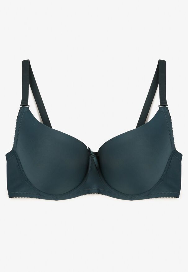 Renee - Ciemnozielony Biustonosz z Usztywnionymi Miseczkami Full Cup Elatris. Kolor: zielony