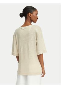 BOSS T-Shirt C_Emma 50556387 Beżowy jasny Regular Fit. Kolor: beżowy. Materiał: len #2