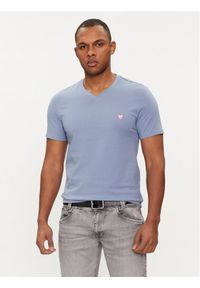 Guess T-Shirt M2YI37 I3Z14 Niebieski Slim Fit. Kolor: niebieski. Materiał: bawełna #1
