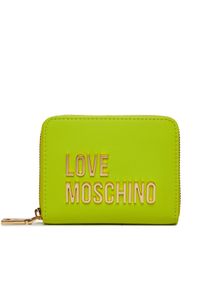 Love Moschino - LOVE MOSCHINO Duży Portfel Damski JC5613PP1IKD0404 Zielony. Kolor: zielony. Materiał: skóra