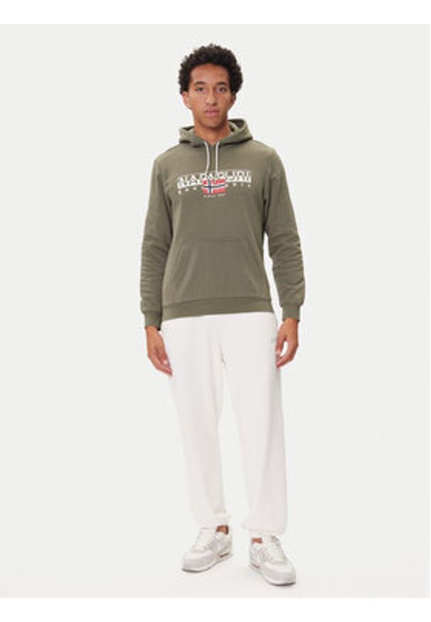 Napapijri Bluza B-Aylmer NP0A4I1D Khaki Regular Fit. Kolor: brązowy. Materiał: bawełna