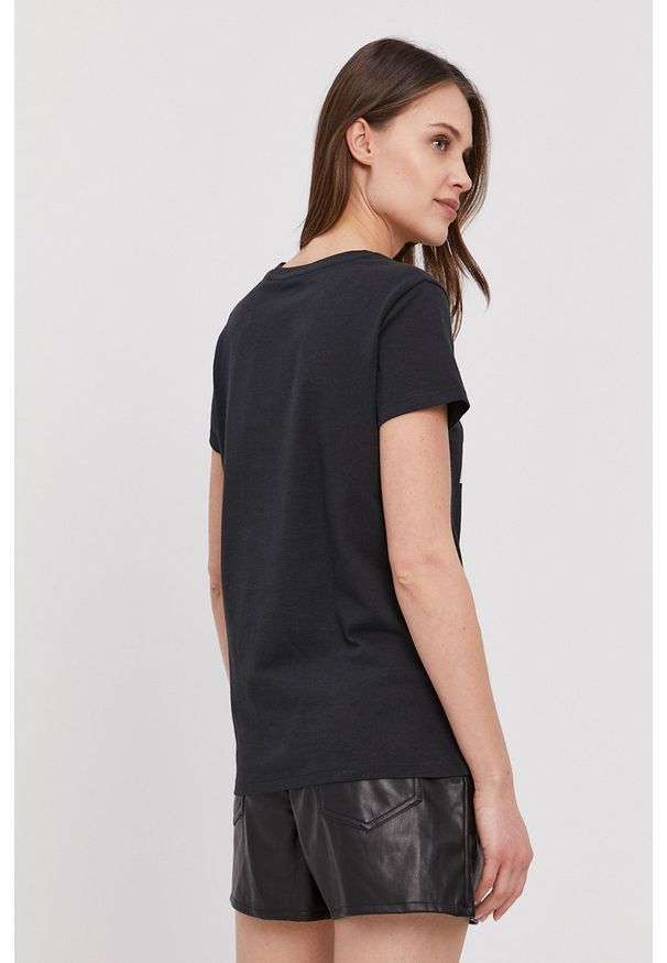 Levi's® - Levi's T-shirt kolor czarny. Okazja: na spotkanie biznesowe, na co dzień. Kolor: czarny. Materiał: dzianina. Wzór: nadruk. Styl: casual, biznesowy