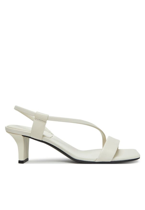 Calvin Klein Sandały Heel Sandal 50 Squared Lth HW0HW02534 Biały. Kolor: biały. Materiał: skóra