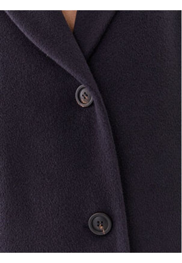 Peserico Easy Płaszcz wełniany M20095 04309 Granatowy Regular Fit. Kolor: niebieski. Materiał: wełna