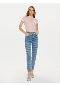 Guess T-Shirt W4BI26 J1314 Różowy Slim Fit. Kolor: różowy. Materiał: bawełna