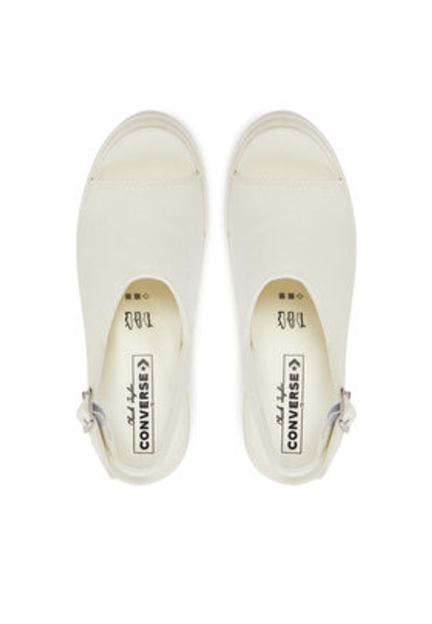 Converse Sandały Chuck 70 De Luxe Heel Sandal Platform A13796C Écru. Kolor: kremowy. Materiał: materiał. Obcas: na platformie