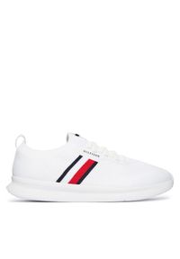 TOMMY HILFIGER - Tommy Hilfiger Sneakersy Lightweight Knitted Runner FM0FM05756 Biały. Kolor: biały. Materiał: materiał #1