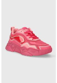 Tommy Jeans sneakersy TJW CHUNKY RUNNER MONOCOLOR LC kolor różowy EN0EN02263. Zapięcie: sznurówki. Kolor: różowy. Materiał: guma. Obcas: na platformie #4