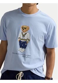 Polo Ralph Lauren T-Shirt 710973137001 Błękitny Slim Fit. Typ kołnierza: polo. Kolor: niebieski. Materiał: bawełna #4