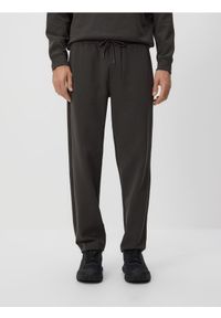 Reserved - Spodnie jogger straight - ciemnoszary. Kolor: szary. Materiał: dzianina, bawełna #1