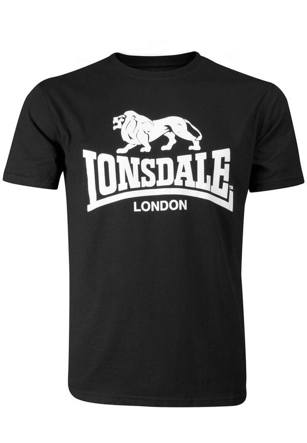 T-shirt o klasycznym kroju Lonsdale Logo. Kolor: czarny